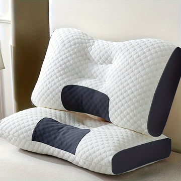 Purchase One And Receive Another at No Cost, Two Soft Woven Neck Massage Pillows for Couples - Featuring Adjustable Ergonomic, High-Quality Pillow Core, And a Removable Pillowcase for Enhanced Sleeping Comfort.